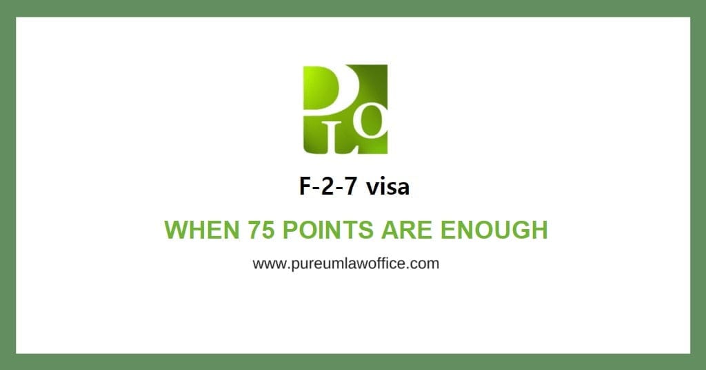 75 points are enough for Korean F-2-7 visa